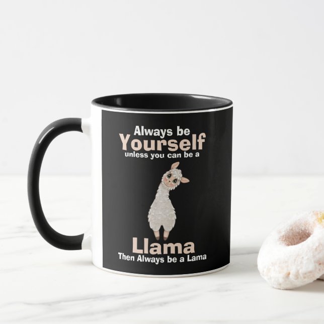 Caneca Ser sempre um Amante de os animais Llama (Com Donut)