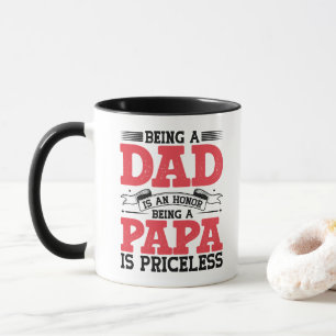 Caneca Ser um Pai é uma honra Ser um Papa é inestimável