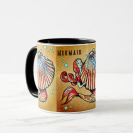 Caneca Sereia com Desenho de Célula do Mar