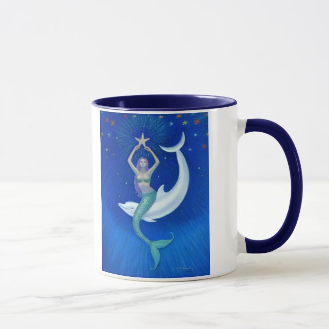 Caneca Sereia da lua do golfinho (Direita)