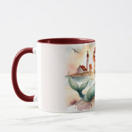 Caneca Sereia em Aquarela pela Costa do Farol