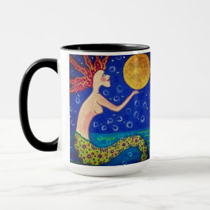 Caneca Sereia Segurando a Lua