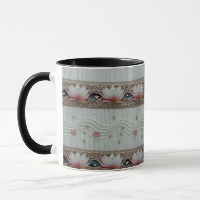 Caneca Serene Lotus Eye Floral Knit Combo Coffee Mug (Esquerda)
