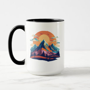 Caneca Serene Mountain Scene Combo Mug - 15 oz