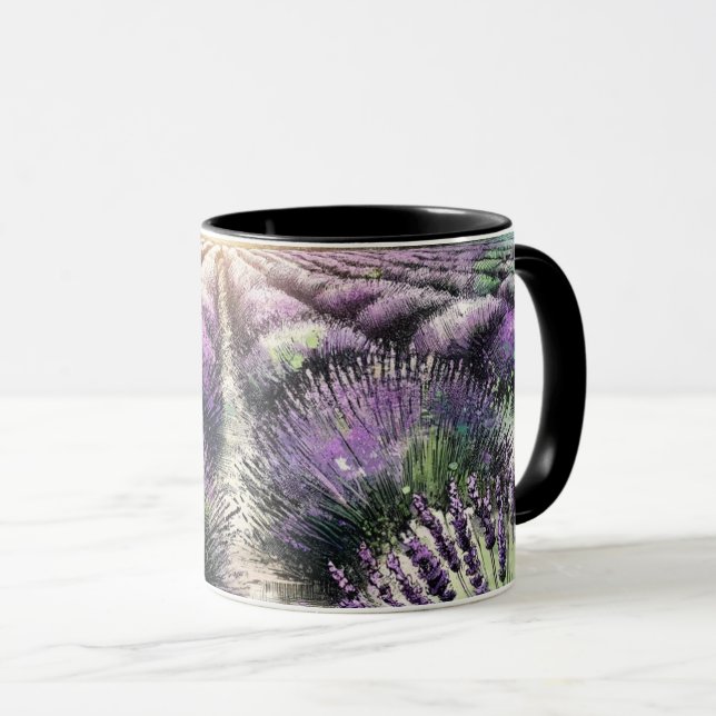 Caneca Serenidade Flor de Lavanda (Frente Esquerda)