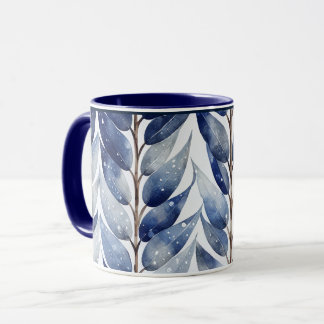 Caneca Serenity Blue Leaf Mug