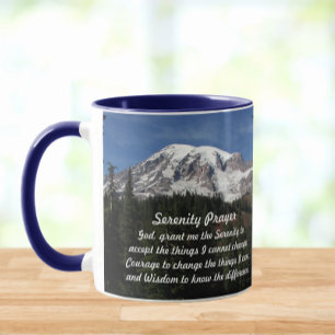 Caneca Serenity Prayer Monte Rainier Landscape