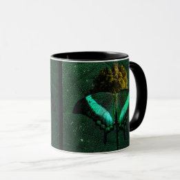 Caneca Sereno Oliva Moderno Borboleta Natureza