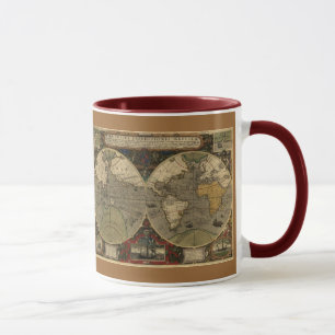Caneca Série de Mapa Antiquado