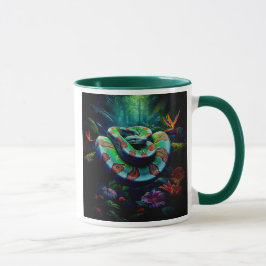 Caneca Serpent enroulé dans la jungle.