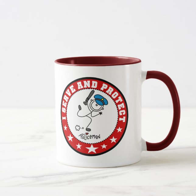 Caneca Servir e proteja o polícia (Direita)
