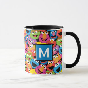 Caneca Sesame Street Character Faces Monograma