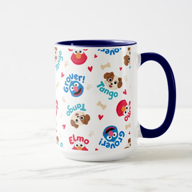 Caneca Sesame Street | Padrão Tango, Elmo e Grover (Direita)