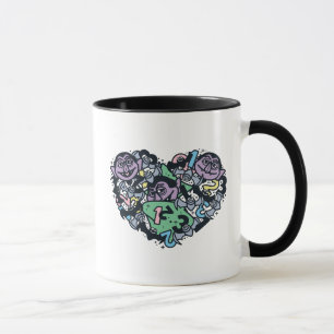 Caneca Sésamo Sésamo Conde von Count Doodle Heart