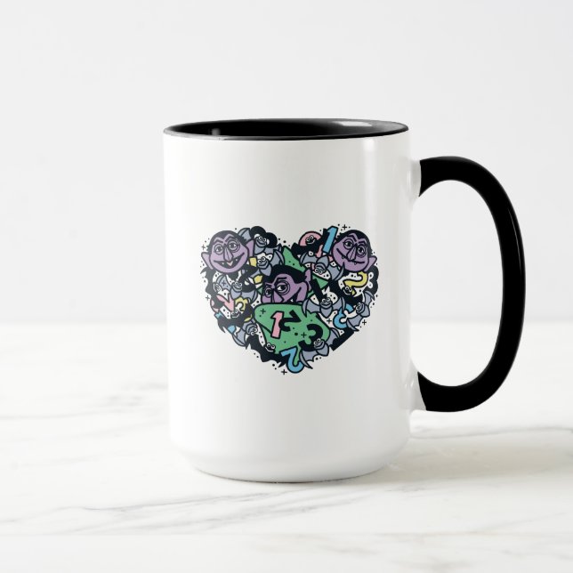 Caneca Sésamo Sésamo | Conde von Count Doodle Heart (Direita)