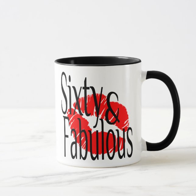 Caneca Sessenta e fabulosa com Lábios Vermelhos Quentes (Direita)