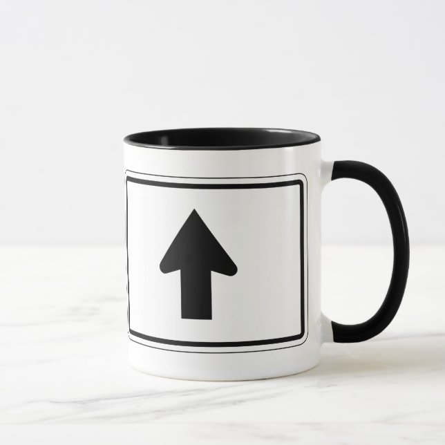 Caneca Seta direcional acima, sinal de tráfego, EUA (Direita)