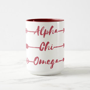 Caneca Setas alfa de Omega do qui