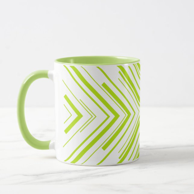 Caneca Setas em Verde limão e Branco (Esquerda)