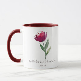 Caneca Seu Amor firme aquarela rosa vermelha  