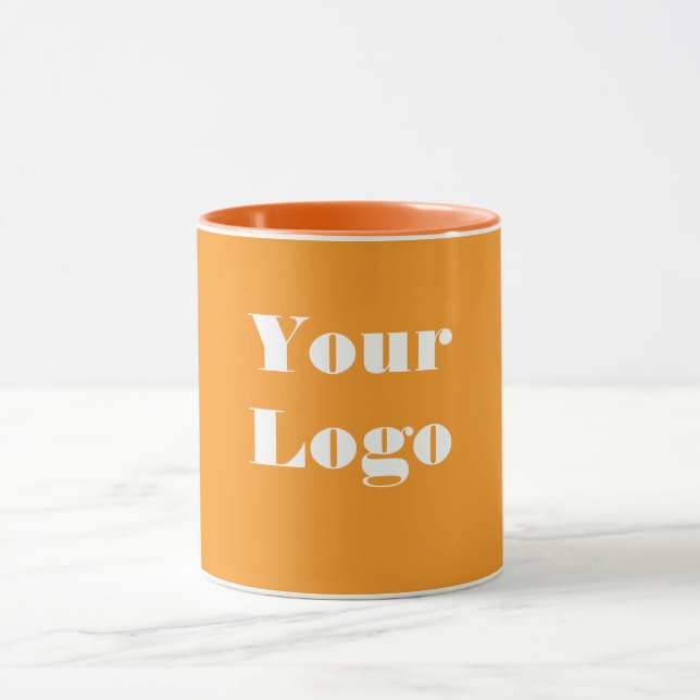 Caneca Seu logotipo branco laranja (Centro)
