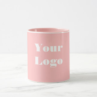 Caneca Seu logotipo rosa branco