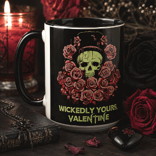 Caneca Seu Malvado Dia dos Namorados Caveira e Rosas Góti