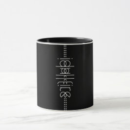 Caneca Seu nome como Alienígena Glifos - Preto Único