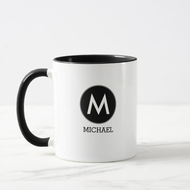 Caneca Seu nome é Monograma Black White (Esquerda)