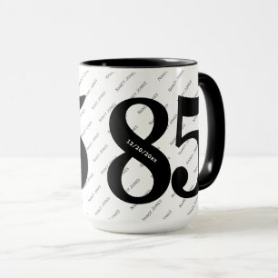 Caneca Seu padrão de nome - preto e branco - Negrito 85