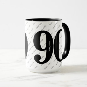 Caneca Seu Padrão de Nome - Preto e Branco - Negrito 90