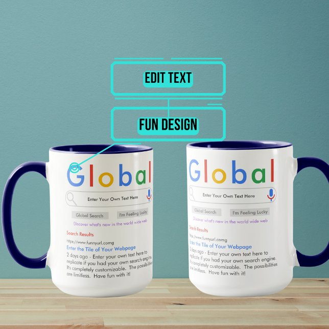Caneca Seu Próprio Motor De Busca Engraçado 15Oz (Ever wanted your own global web search engine? Well now you have one! )