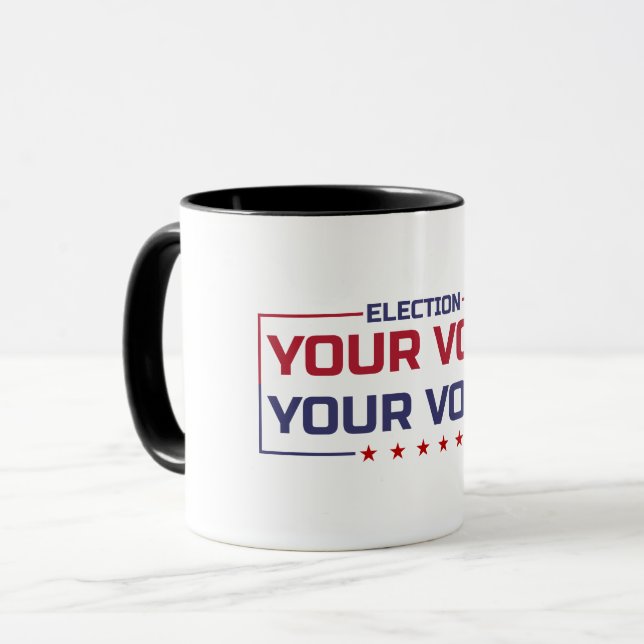 Caneca Seu Voto Sua Voz fonte colorida (Frente Esquerda)