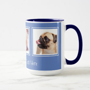 Caneca SEUS 3 FOTOS / cães cores personalizadas