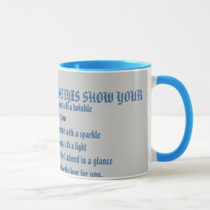 Caneca SEUS OLHOS BRILHANTES BONITOS MOSTRAM O SEU, amor