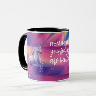 Caneca Seus Sentimentos São Válidos Unicórnio Tie Dye Arc