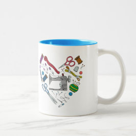 Caneca Sewing do coração das ferramentas
