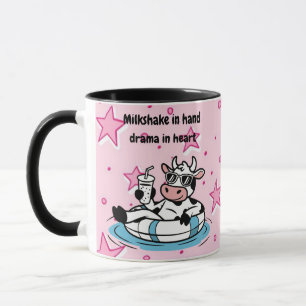 Caneca Shake de Leite na Mão, Drama no Coração   Vaca Leg