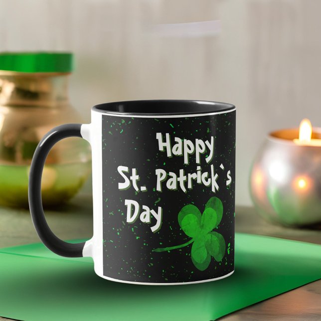 Caneca Shamrock Clover Irish Happy Rua. (Criador carregado)