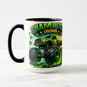 Caneca "Shamrock Crusher: Design de Negrito com Borda Cel