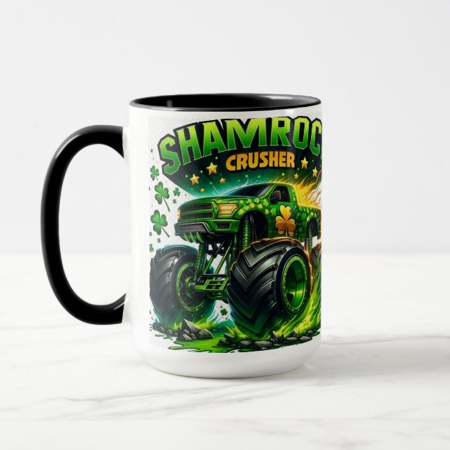 Caneca "Shamrock Crusher: Design de Negrito com Borda Cel (Esquerda)