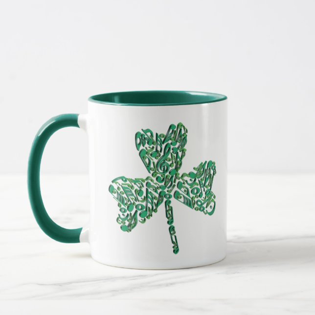 Caneca Shamrock Music Notes Ornament Mug (Esquerda)