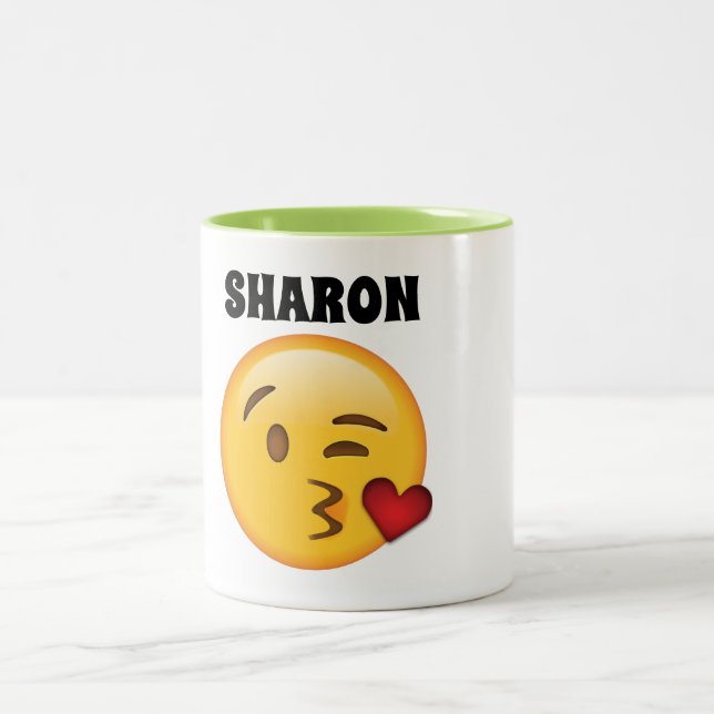 Caneca Sharon-Personalizada do emoji (Centro)