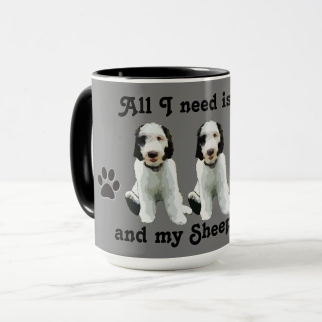 Caneca Sheepadoodle (Frente Esquerda)