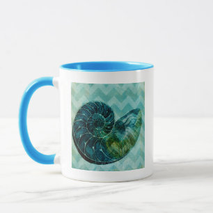 Caneca Shell do Conch de Turquesa Espiral