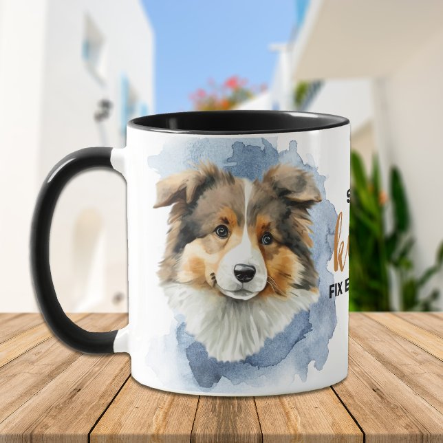 Caneca Sheltie Kisses conserte tudo (Criador carregado)