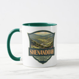Caneca Shenandoah National Park Illustration Viagem Retro