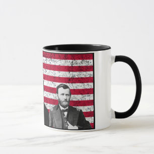 Caneca Sherman, Lincoln, e Grant com beira preta