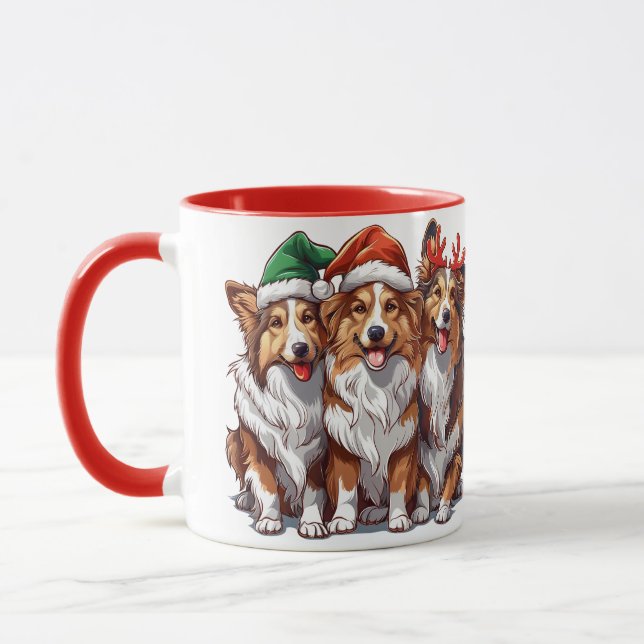 Caneca Shetland Sheepdog do Natal (Esquerda)
