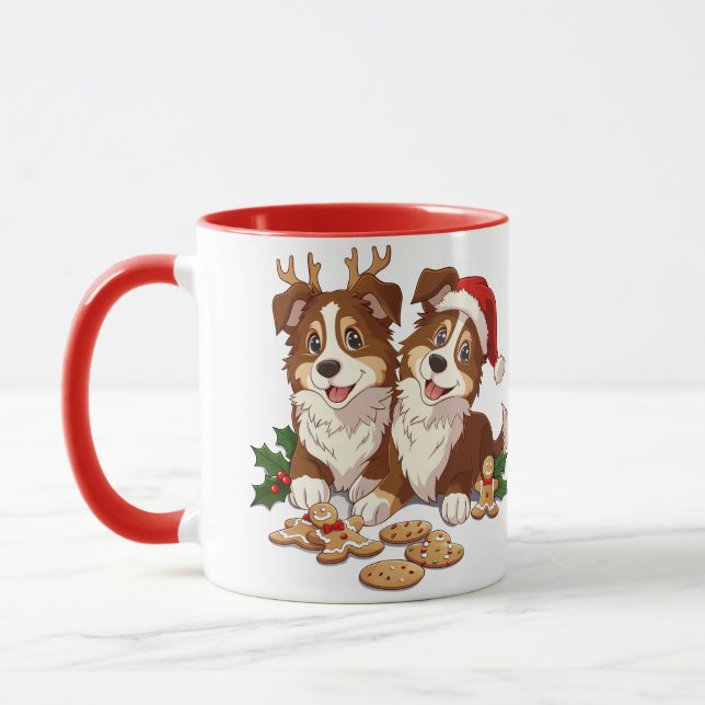 Caneca Shetland Sheepdog do Natal (Esquerda)